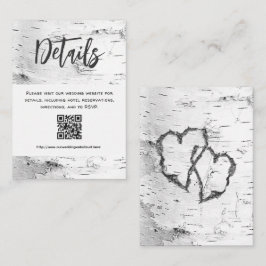 Cartão De Informações White Birch Details QR code Wedding Enclosure