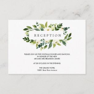 Cartão De Informações White Bloom Gabinete de Recepção de casamento de