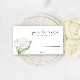Cartão De Informações White calla - Ideias noturnas de data \ Date jar