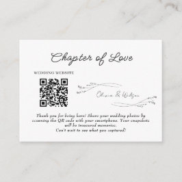 Cartão De Informações White Elegant Minimalist Botanical Wedding