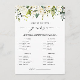 Cartão De Informações White Floral O que há no Jogo do Chá