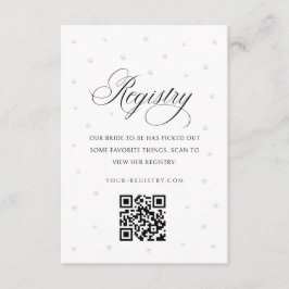 Cartão De Informações White Pearls Bridal Shower Registry Card