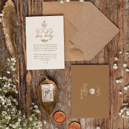 Cartão De Informações White Rustic Boho Pumpkin Chá de fraldas Book