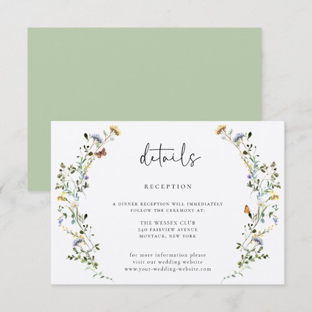 Cartão De Informações Wild Meadow Wreath (Frente/Verso)