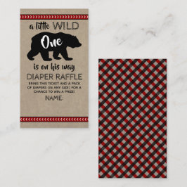 Cartão De Informações Wild One Boys Chá de fraldas Raffle