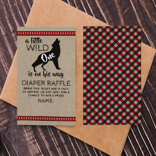 Cartão De Informações Wild One Boys Chá de fraldas Raffle