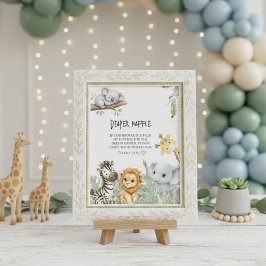 Cartão De Informações Wild One Elegant Safari Jungle Animals Baby Shower