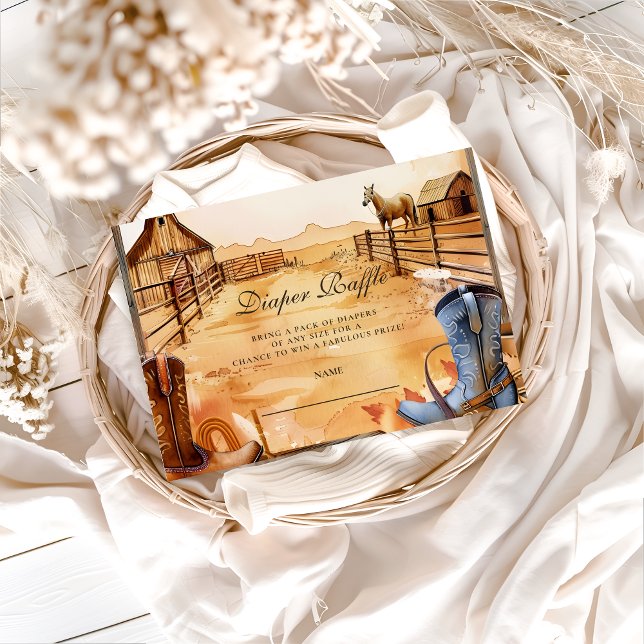 Cartão De Informações Wild West Cowboy Diapper Raffle (Criador carregado)