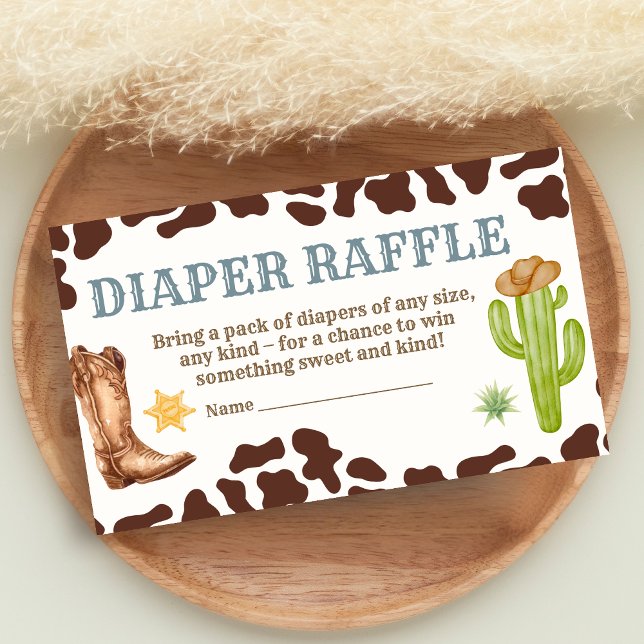Cartão De Informações Wild West Cowboy Rodeo Baby Shower Diaper Raffle (Cowboy Western Rodeo Ranch Baby Shower Diaper Raffle)