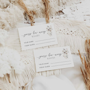 Cartão De Informações Wildflower Adivinha Quantos Kisses Jogo de Brida