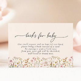 Cartão De Informações Wildflower Baby Shower Books for Baby Card