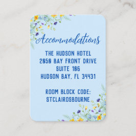 Cartão De Informações Wildflower Bliss Belo Casamento Azul Floral