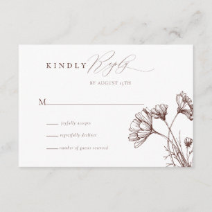 Cartão De Informações Wildflower Boho Chic Wedding RSVP