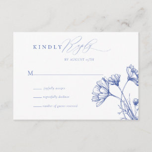 Cartão De Informações Wildflower Boho Chic Wedding RSVP