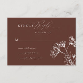 Cartão De Informações Wildflower Boho Chic Wedding RSVP