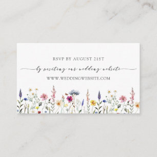 Cartão De Informações Wildflower Meadow Wedding RSVP Online
