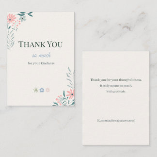 Cartão De Informações Wildflower Thank You Cards Multipack Elegan