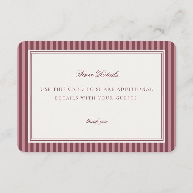 Cartão De Informações Wine Vineyard Club Old Money Details Card Insert (Frente)