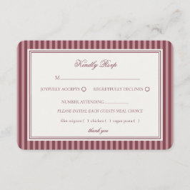 Cartão De Informações Wine Vineyard Club Old Money Striped Wedding RSVP