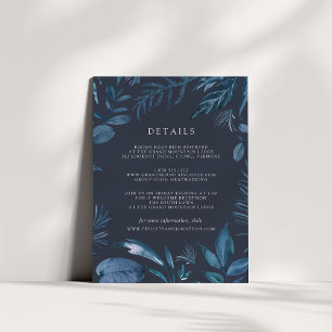 Cartão De Informações Winter Azure   Detalhes De Casamento Botânico Azul