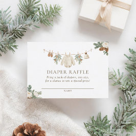 Cartão De Informações Winter Clothesline Baby Diaper Raffle Ticket