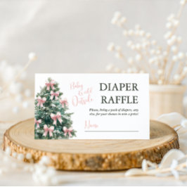 Cartão De Informações Winter It's Cold Outside Pink Bow Girl Baby Shower