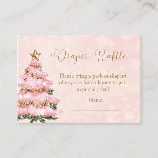 Cartão De Informações Winter Pink Baby Its Cold Outside Diaper Raffle