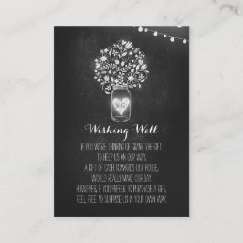 Cartão De Informações Wishing Bem Floral Rustic Mason Jar Chalk