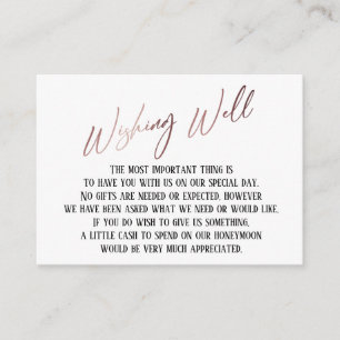 Cartão De Informações Wishing Bem Moderno Rosa de Escrita Manual Dourada