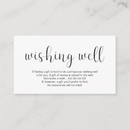 Cartão De Informações Wishing de casamento, design mínimo, fonte preta