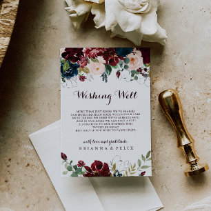 Cartão De Informações Wishing de Casamento outono ilustrado com aquarela