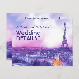 Cartão De Informações With QR code wedding details