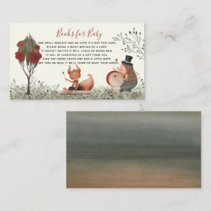 Cartão De Informações Woodland Animal Whimsic Watercolor Book para Bebê