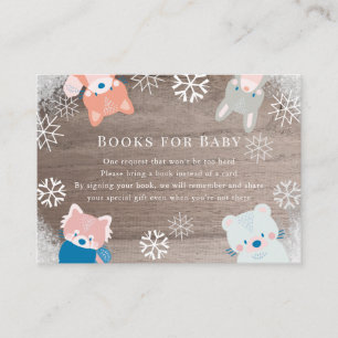 Cartão De Informações Woodland Animals Snowflake Pink Book Request