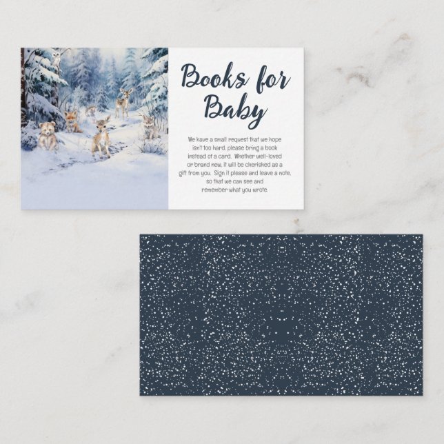 Cartão De Informações Woodland Bebês Livros para Bebê de inverno (Frente/Verso)