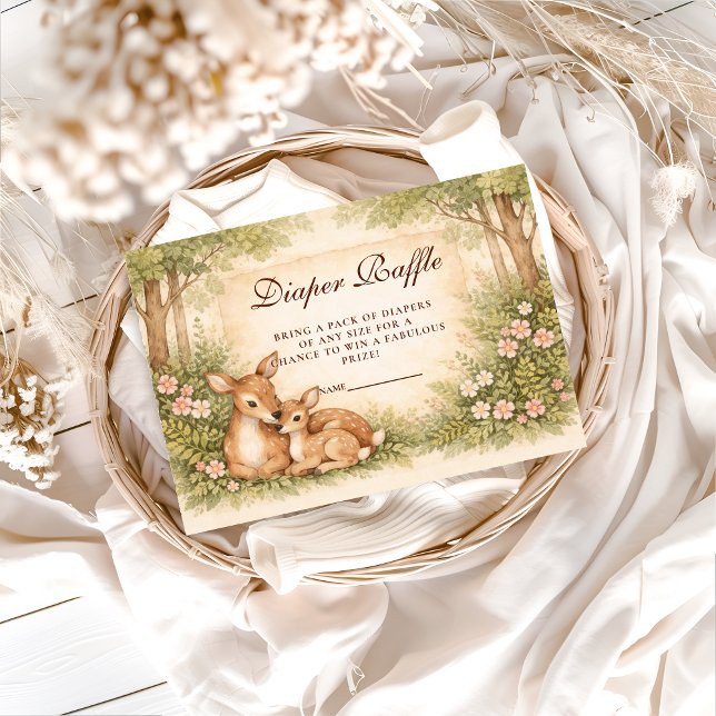 Cartão De Informações Woodland Deer Diapper Raffle (Criador carregado)