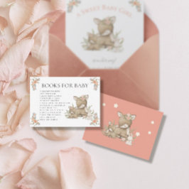 Cartão De Informações Woodland Deer Fawn Floral Girl Livros De Chá de fr