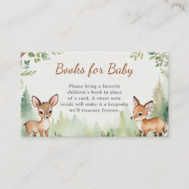 Cartão De Informações Woodland Deer Forest Baby Shower Books for Baby