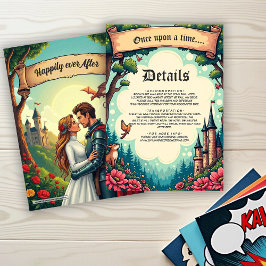 Cartão De Informações Woodland Enchanted Forest Castle Fairytale Wedding