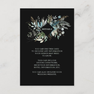Cartão De Informações Woodland Foliage Wedding Detalhes do convidado p