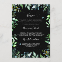 Cartão De Informações Woodland Greenery Informações sobre Casamento