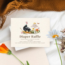 Woodland Skunk Girl Chá de fraldas Fralda Raffle