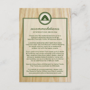 Cartão De Informações Woody Weding & Glamping Information Card