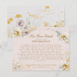 Cartão De Informações wreath romântico boho de casamento bíblico