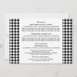 Cartão de Informações Xadrez Preto