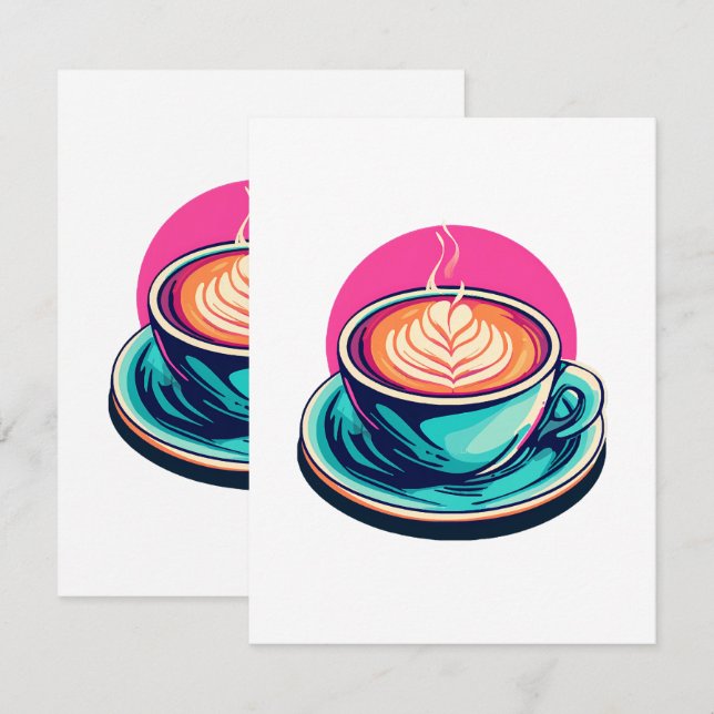 Cartão De Informações xícara de cappuccino (Frente/Verso)