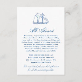 Cartão De Informações Yacht Wedding Details Schooner Zodiac