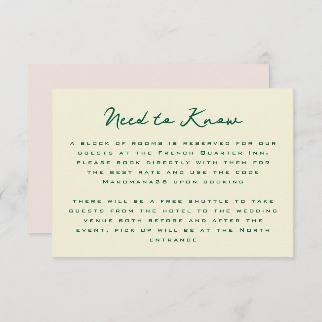 Cartão De Informações Yellow Pink Green Simple Additional Information  (Frente/Verso)