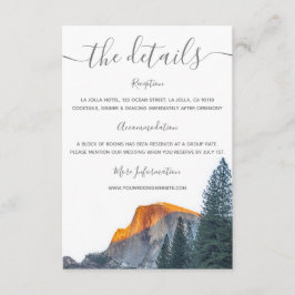 Cartão De Informações Yosemite Half Dome Sunset Casamento