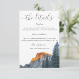 Cartão De Informações Yosemite Half Dome Sunset Casamento